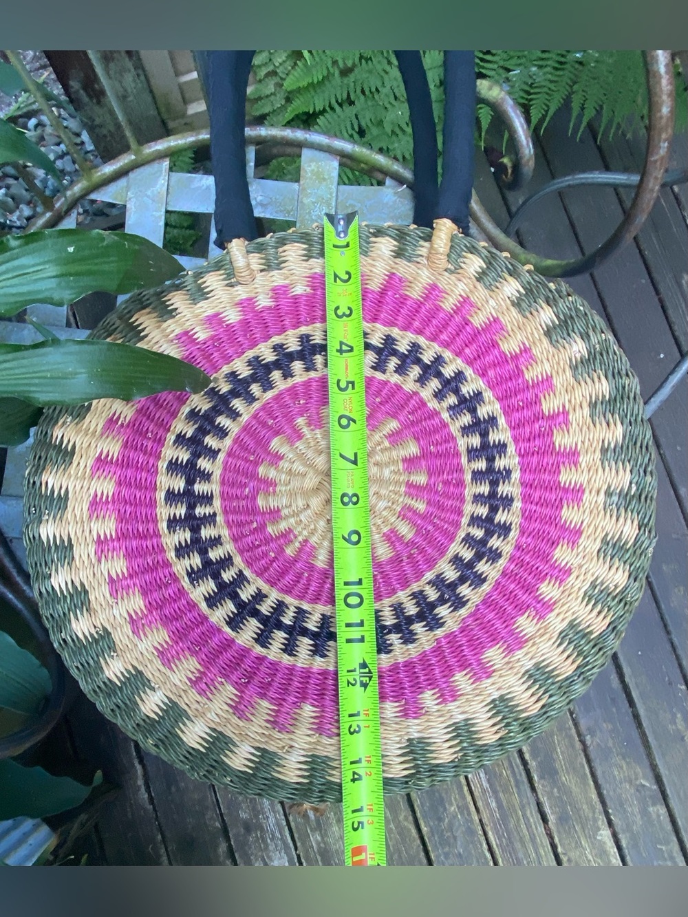 $395 Nena & Co. Ghana Full Moon Bag Handcrafted Artisan Fair Trade Straw Tote - Picture 12 of 16